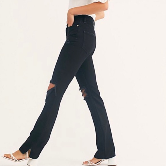 Free People My Own Lane Bootcut Jeans Black - Picture 2 of 2